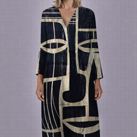 Nora Eclipse Mask Geometric Print Dress