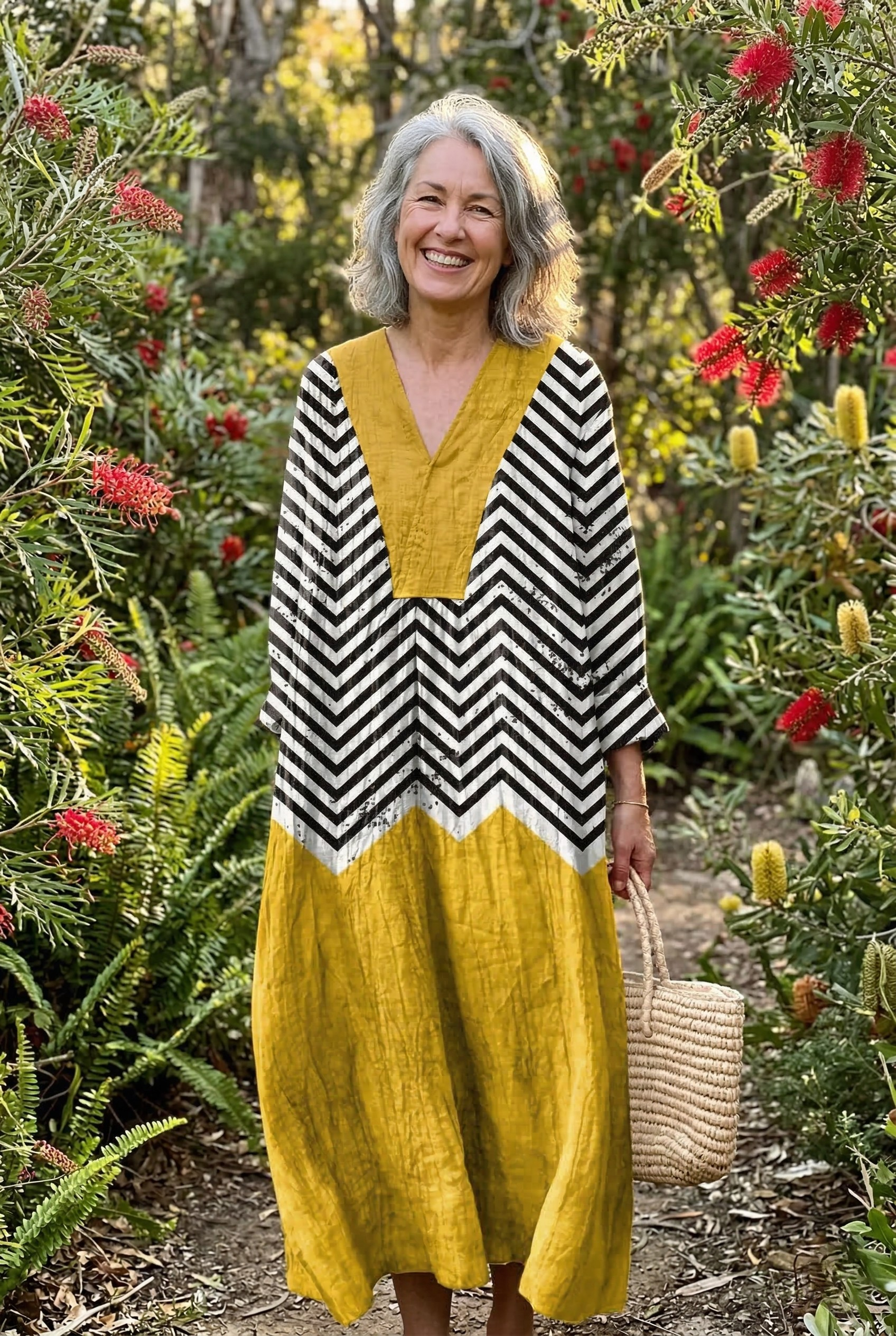 The Irregular Geometric Midi Dress