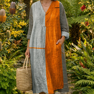 The Vintage Boho Geometry Midi Dress