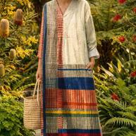 The Vintage Geometric Line Midi Dress