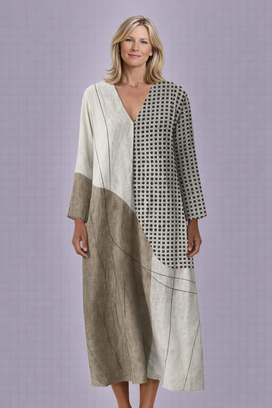 The Harper Coastal Geometry Dress