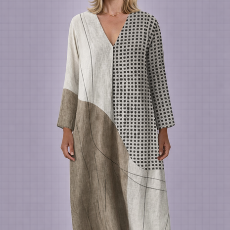 The Harper Coastal Geometry Dress