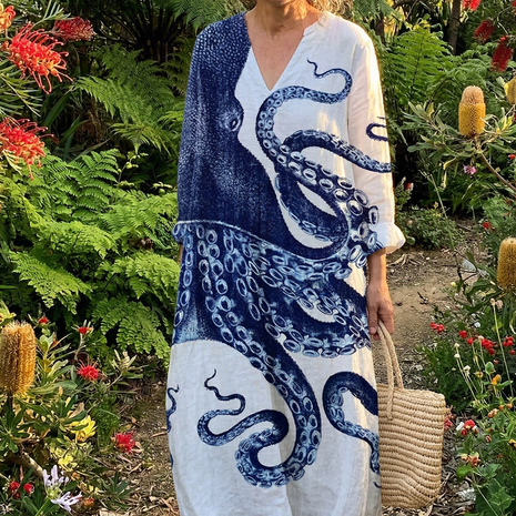 The Octopus Art Print Midi Dress
