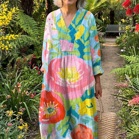 The Watercolour Bloom Midi Dress
