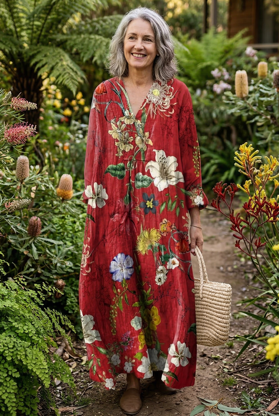 The Blossom Print Midi Dress