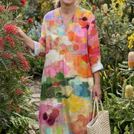 The Vintage Garden Print Midi Dress