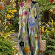 The Oil Painting Floral Midi Dress