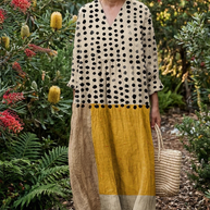 The Yellow Watercolour Splash Midi Dress