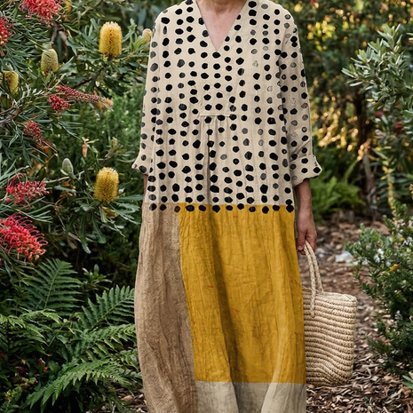 The Yellow Watercolour Splash Midi Dress