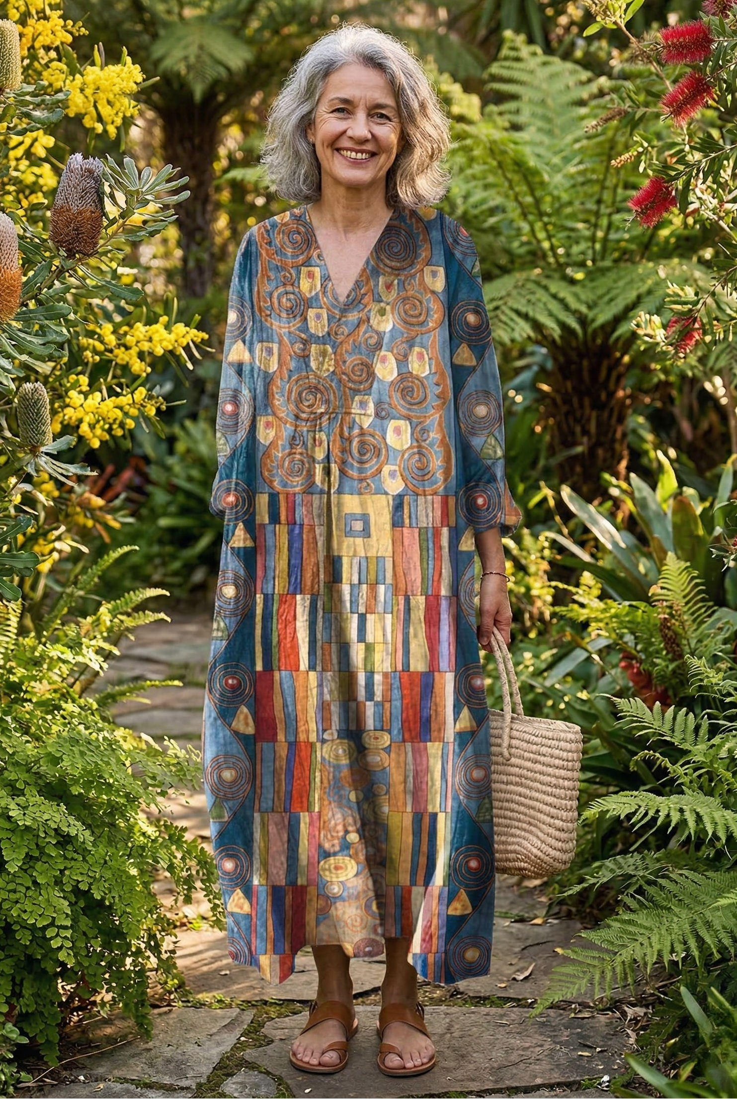 The Klimt Art Print Midi Dress