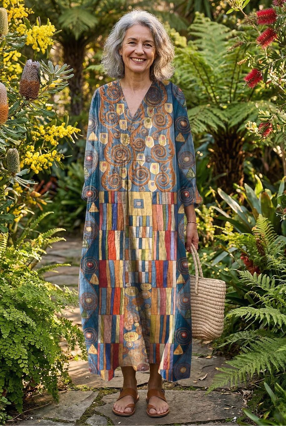 The Klimt Art Print Midi Dress