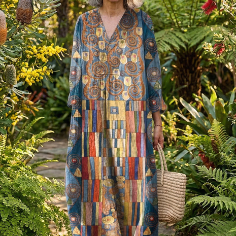 The Klimt Art Print Midi Dress